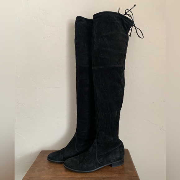 Stuart Weitzman Shoes - Stuart Weitzman Lowland Stretch Over The Knee Boots Black Suede sz 7.5
